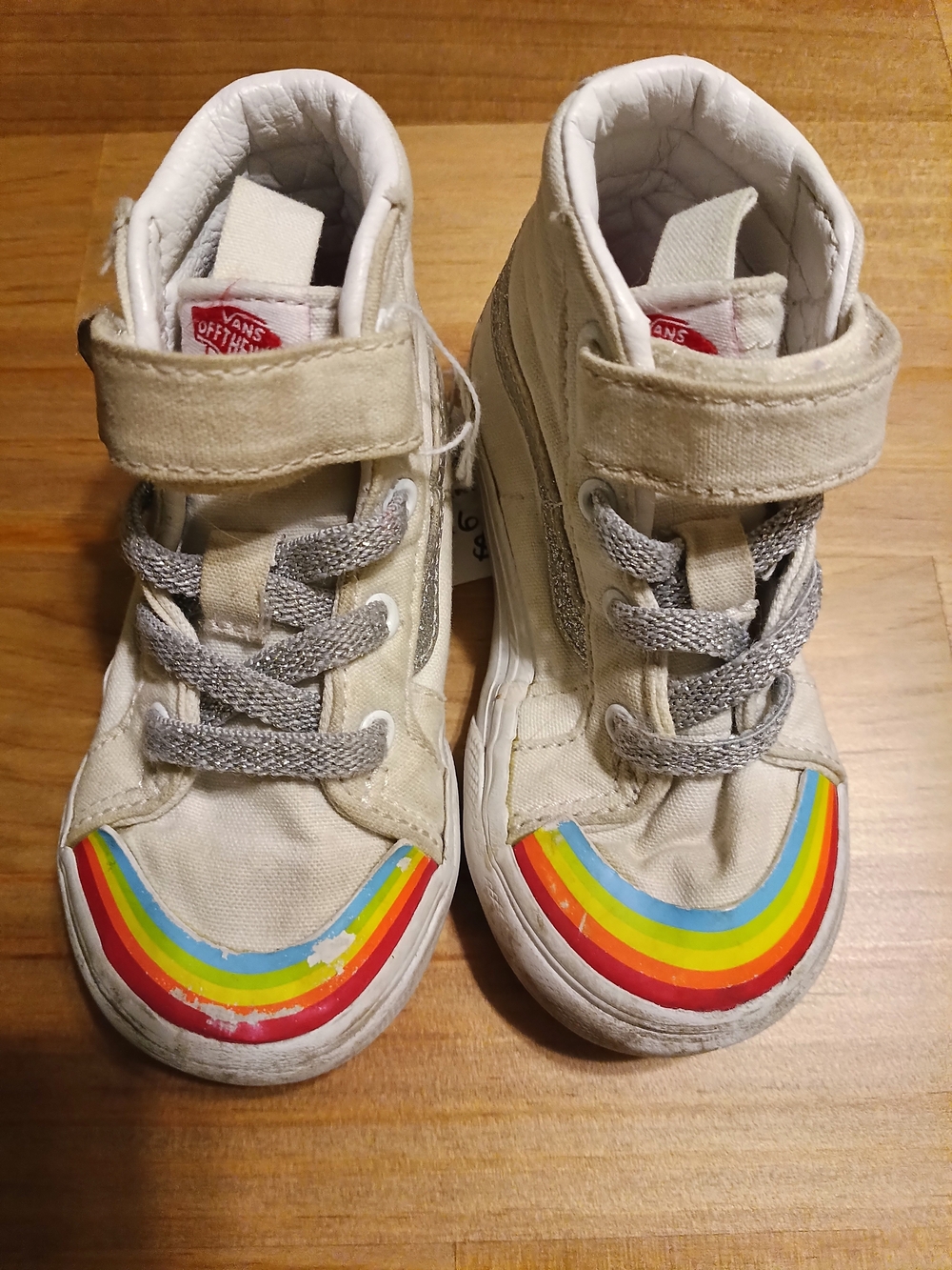 Toddler Vans Cream High-Top Rainbow Sneakers